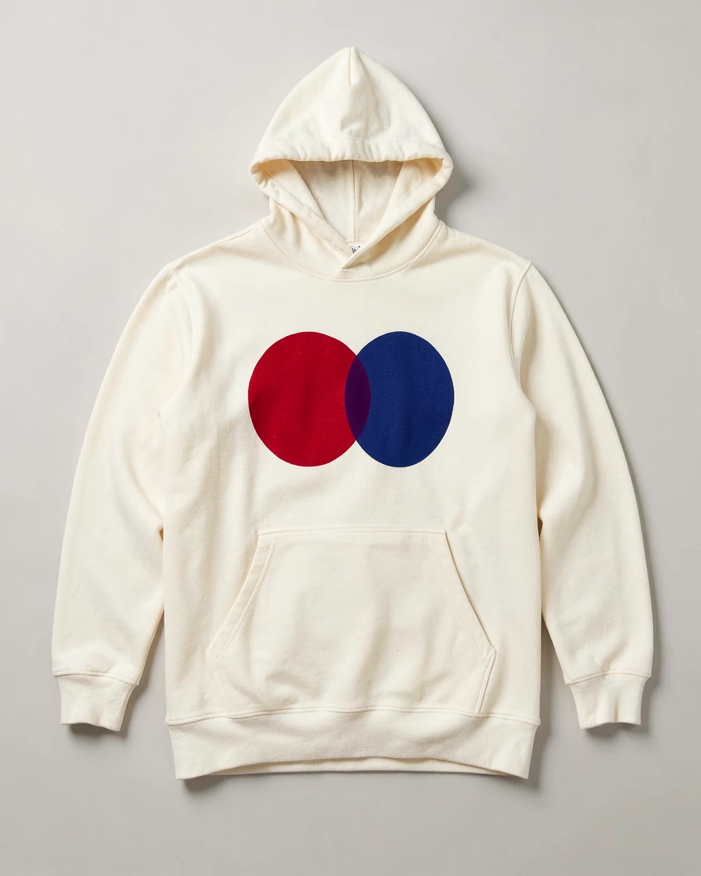 Illustrative Hoodie with Overlap print in Bone